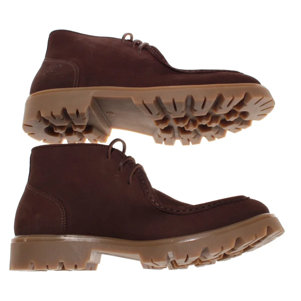 Pastori NWD Lace Up Chukka Boots Size 42 (US 9) in Brown Suede Made in Italy